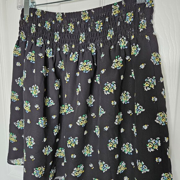 LOFT black floral mini skirt size S - Picture 3 of 7